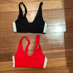 Spiritual gangster jog bras: 1 black/1 red
